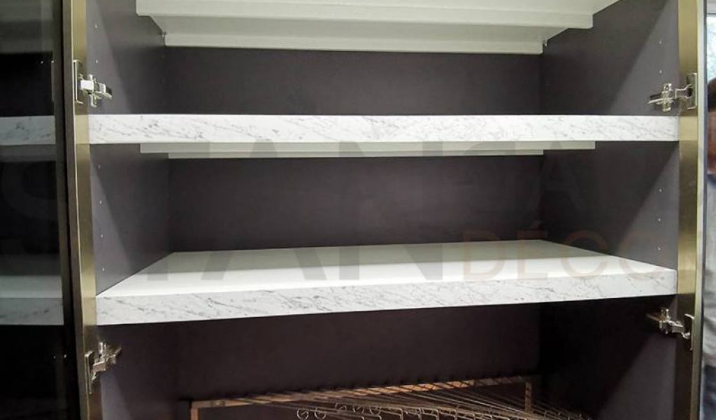 ชุดตู้เสื้อผ้าหน้าบานกระจกเฟรมอลูมิเนียมสุดพรีเมี่ยมมิกซ์กับหน้าบาน​Glossy​ สีเทา​